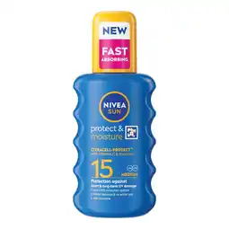 Tesco NIVEA SUN Protect & Moisture Sun Cream Spray SPF15 200ml offer