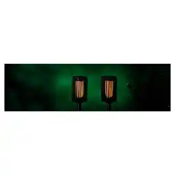Tesco TESCO OUTDOOR SOLAR BLACK RATTAN FLAME EFFECT STAKE LIGHT offer