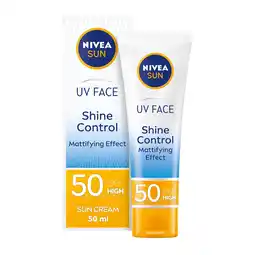 Tesco NIVEA SUN UV Face Shine Control Sun Cream SPF 50 50ml offer