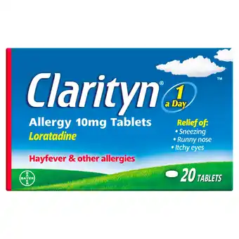 Tesco Clarityn Hayfever Allergy 10mg Tablets 20 Pack offer