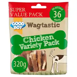 Tesco Wagtastic Chicken Variety Pack Dog Treats 320G offer