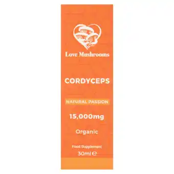 Tesco Love Mushrooms Cordyceps Drops, Liquid Extract, 15000mg, 30ml offer