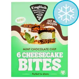 Tesco English Cheesecake Company Mint Chocolate Chip Cheesecake Bites 6 x 35g offer