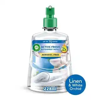 Tesco Air Wick Fresh Linen & White Orchid 24/7 Active Fresh Autospray Refill 228ml offer