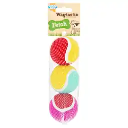 Tesco Good Boy Wagtastic Dog Tennis Balls 3 Pack offer
