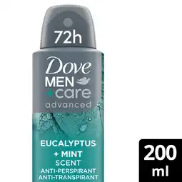 Tesco Dove Men+Care Eucalyptus & Mint 72h Advanced Care Antiperspirant Deodorant 200ml offer