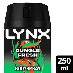 Tesco Lynx Jungle Fresh Bodyspray Deodorant for Men 250ml offer
