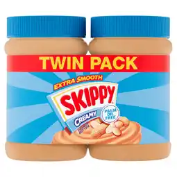 Tesco SKIPPY Creamy Extra Smooth Peanut Butter 2x454g offer