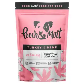 Tesco Pooch and Mutt Calming Meaty Dog Treats Turkey and Hemp 120g offer