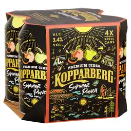 Tesco Kopparberg Summer Punch Cider 330ml x 4 offer