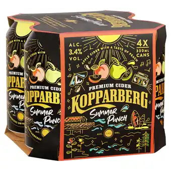Tesco Kopparberg Summer Punch Cider 330ml x 4 offer