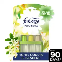 Tesco Febreze Air Freshener 3volution Plug-in Refill Honeysuckle 20ML offer