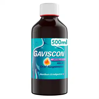 Tesco Gaviscon Heartburn & Indigestion Liquid Aniseed 500ml offer