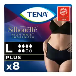 Tesco TENA Silhouette Incontinence Pants Black Large 8 Pack offer