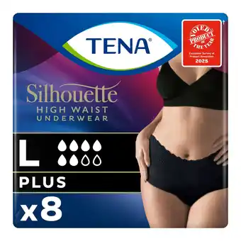 Tesco TENA Silhouette Incontinence Pants Black Large 8 Pack offer