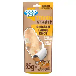 Tesco Good Boy Tough & Tasty Chicken Large Knot 85G offer