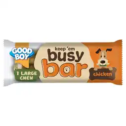 Tesco Good Boy Busy Bar Large Chew Chicken Dog Treat 90g offer
