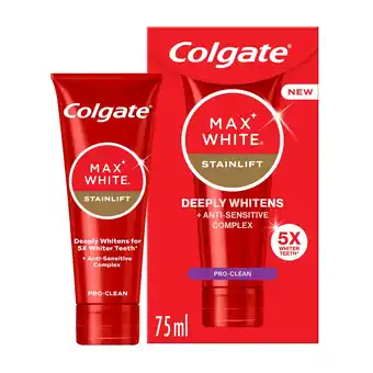 Tesco Colgate Max White StainLift Whitening Toothpaste 75ml offer