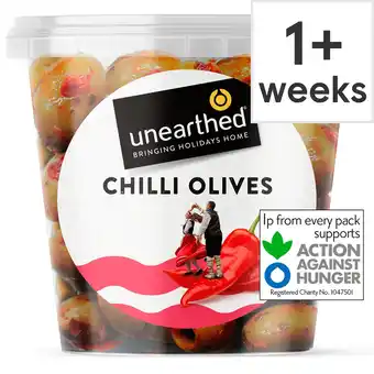 Tesco Unearthed Chilli Olives 330g offer