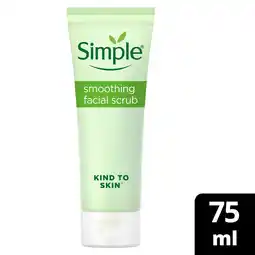 Tesco Simple Kind To Skin Soothing Face Scrub 75Ml offer