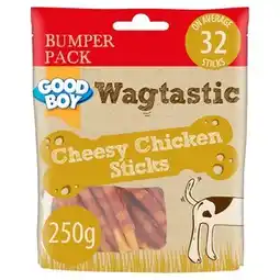 Tesco Good Boy Cheesy Chicken Sticks Dog Treats 250G offer