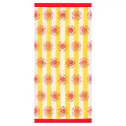 Tesco F&F Home Sunshine Stripe Beach Towel offer