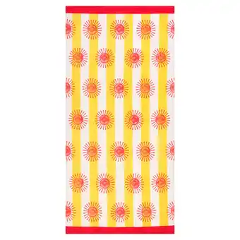 Tesco F&F Home Sunshine Stripe Beach Towel offer