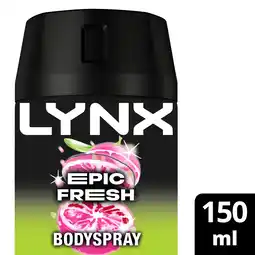 Tesco Lynx Epic Fresh 48h Deodorant Bodyspray 150ml offer
