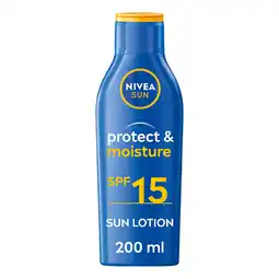 Tesco NIVEA SUN Protect & Moisture Sun Lotion SPF15 200ml offer