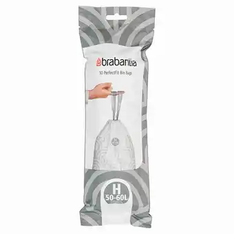 Tesco Brabantia Bin Bags Size H 50-60L 10 Pack offer