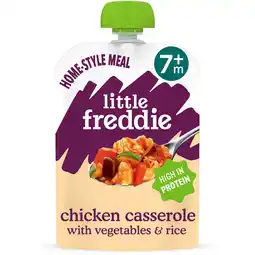 Tesco Little Freddie Organic Chicken Casserole with Vegetables & Rice 7m+ 130g offer