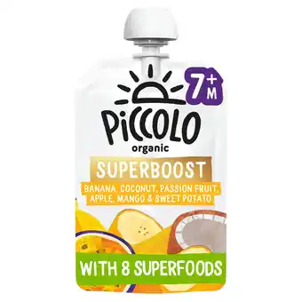 Tesco Piccolo Organic Superboost Banana, Mango, Coconut and Passionfruit 100g offer