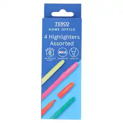 Tesco Tesco Highlighters 4 Pack offer