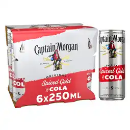 Tesco Captain Morgan Original Spiced Gold & Pepsi Max 6 X 250ML offer