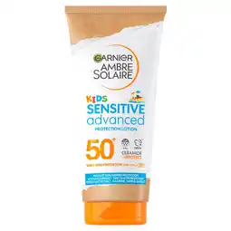Tesco Garnier Ambre Solaire Kids Sensitive Advanced Lotion Spf50+ 175Ml offer