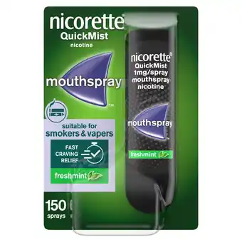 Tesco Nicorette QuickMist Nicotine Mouthspray - Freshmint Single offer