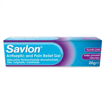 Tesco Savlon Antiseptic and Pain Relief Gel 20g offer