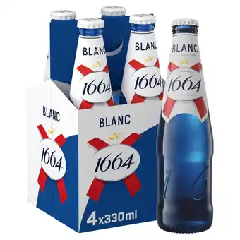 Tesco 1664 Blanc Premium Lager Beer Bottle 4x330ml offer