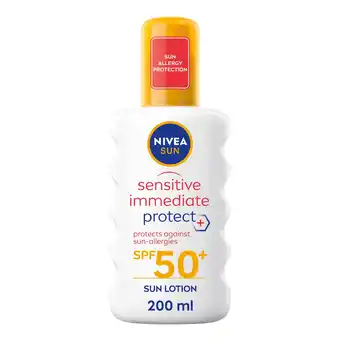 Tesco NIVEA SUN Sensitive Immediate Protect Sun Lotion SPF 50+ 200ml offer