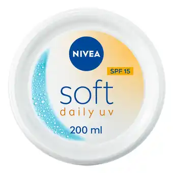 Tesco NIVEA Soft Daily UV Moisturiser for Face Hand & Body SPF15 200ml offer