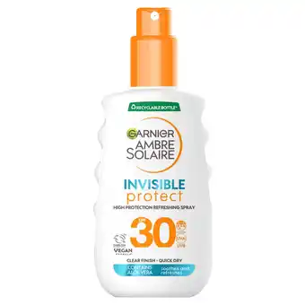 Tesco Garnier Ambre Solaire Invisible Protect Spray SPF30 150ml offer