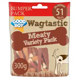 Tesco Good Boy Wagtastic Meaty Variety Pack 300G offer