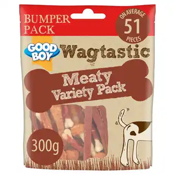 Tesco Good Boy Wagtastic Meaty Variety Pack 300G offer