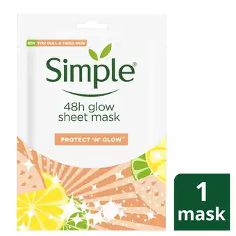 Tesco Simple Protect & Glow 48Hr Glow Sheet Mask 25Ml offer