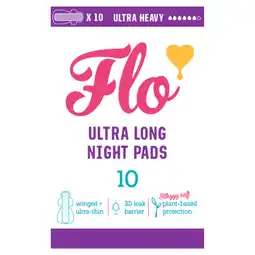 Tesco FLO 10 Bamboo Ultra Long Night Pads offer
