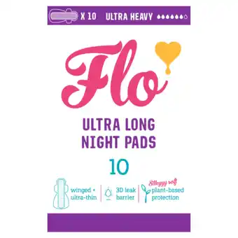 Tesco FLO 10 Bamboo Ultra Long Night Pads offer