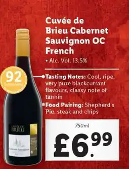 Lidl Cuvée de Brieuc Cabernet Sauvignon OC French offer
