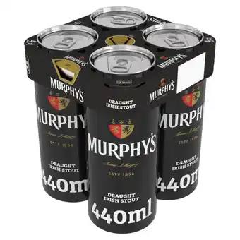 Asda Murphy's Draught Irish Stout 4% ABV Multipack Beer Cans 4x440ml offer
