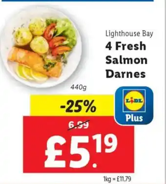 Lidl Lighthouse Bay 4 Fresh Salmon Darnes offer