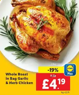 Lidl Whole Roast in Bag Garlic & Herb Chicken offer